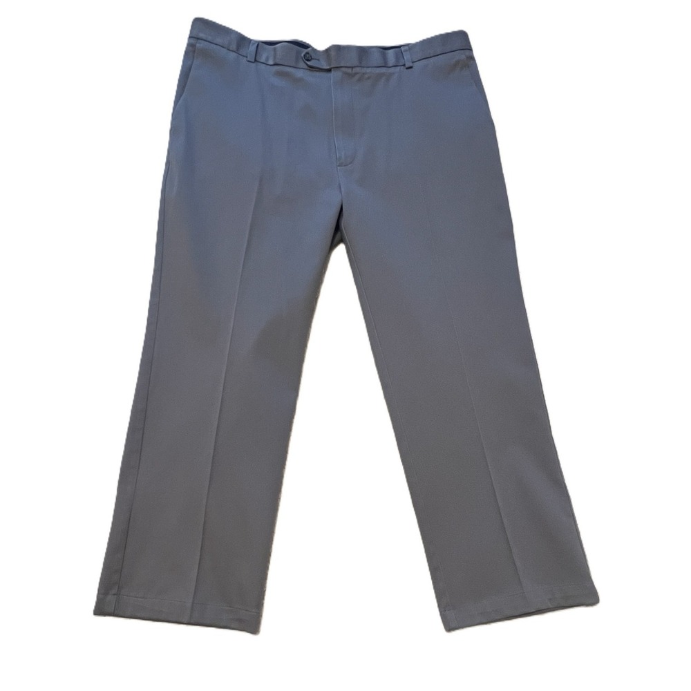Preppy Business Casual Roundtree & Yorke Travel Smart Pants Gray Men's 42x32 - Picture 2 of 4